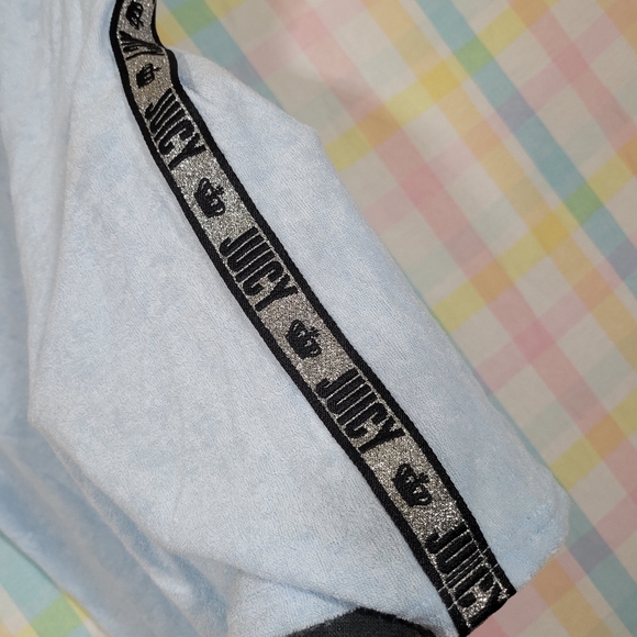 Y2k JUICY COUTURE icy blue track suit lounge set velour terrycloth sport stripe - Picture 4 of 9